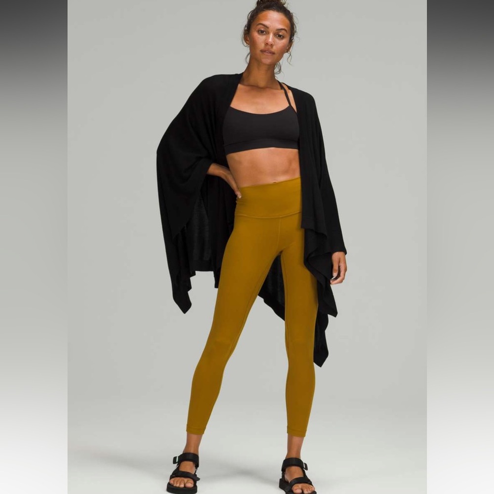 65. Lululemon Open Mind Wrap Viscose Silk Black NWOT O/S
